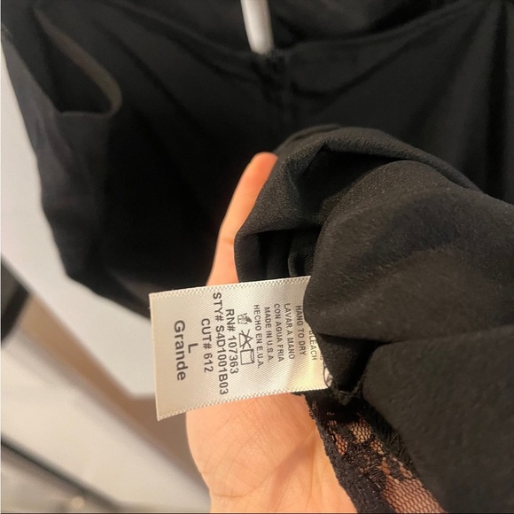 Black vintage look slip Dress lace mini strappy lbd - Picture 5 of 8
